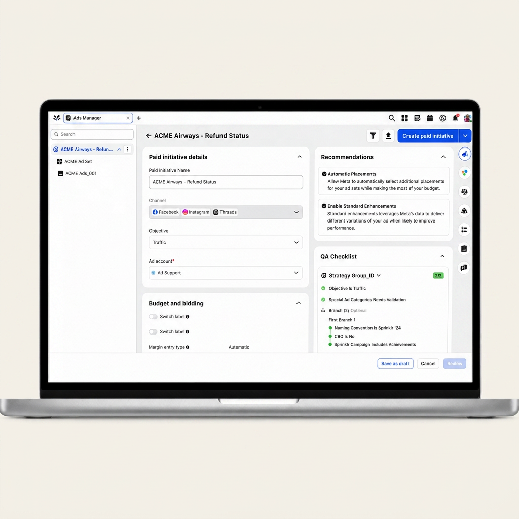 Ads Manager revamp — Sprinklr
